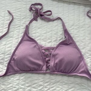 New Shade & Shore Lavender Textured Bikini Top Size Small NWT